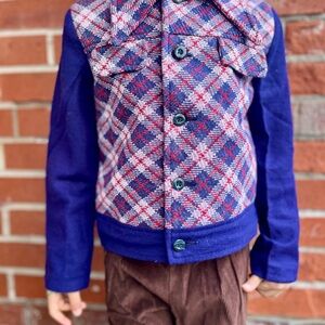 Vintage Kids Two Pocket Shacket Shirt Jacket with Butterfly Collar